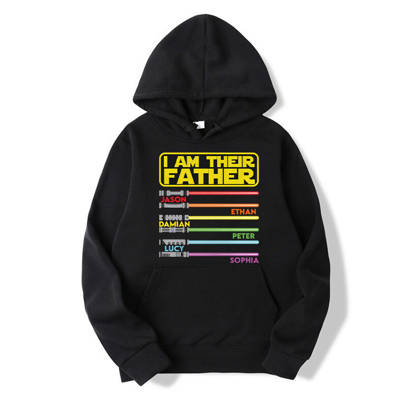 Personalized T-Shirt I'm Their Father Lightsaber Pattern Custom Name Design Attractive Gift for Dear Dad Sweatshirt Hoodie