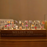 Mother's Day Gift Personalized Letter Lights With Birthday Flowers Warm Night Light