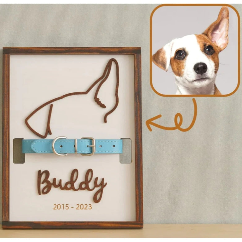 Gifts For Dog Mom Personalized Pet Memorial Collar Frame Gift For Pet Lover