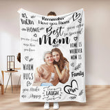 Personalized Photo Mom Theme Blanket Remember I Love You Mom Mother's Day Gift For Mom