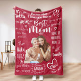 Personalized Photo Mom Theme Blanket Remember I Love You Mom Mother's Day Gift For Mom