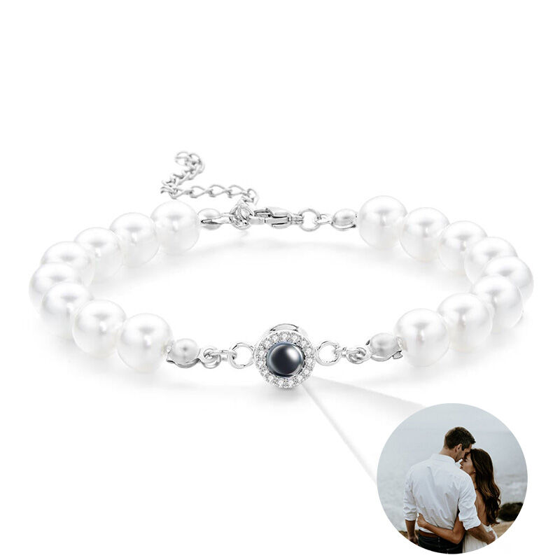 Personalized Projection Picture Bracelet With Pearl Chain Exquisite Gift