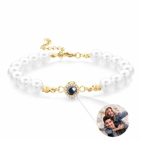 Personalized Projection Picture Bracelet With Pearl Chain Exquisite Gift