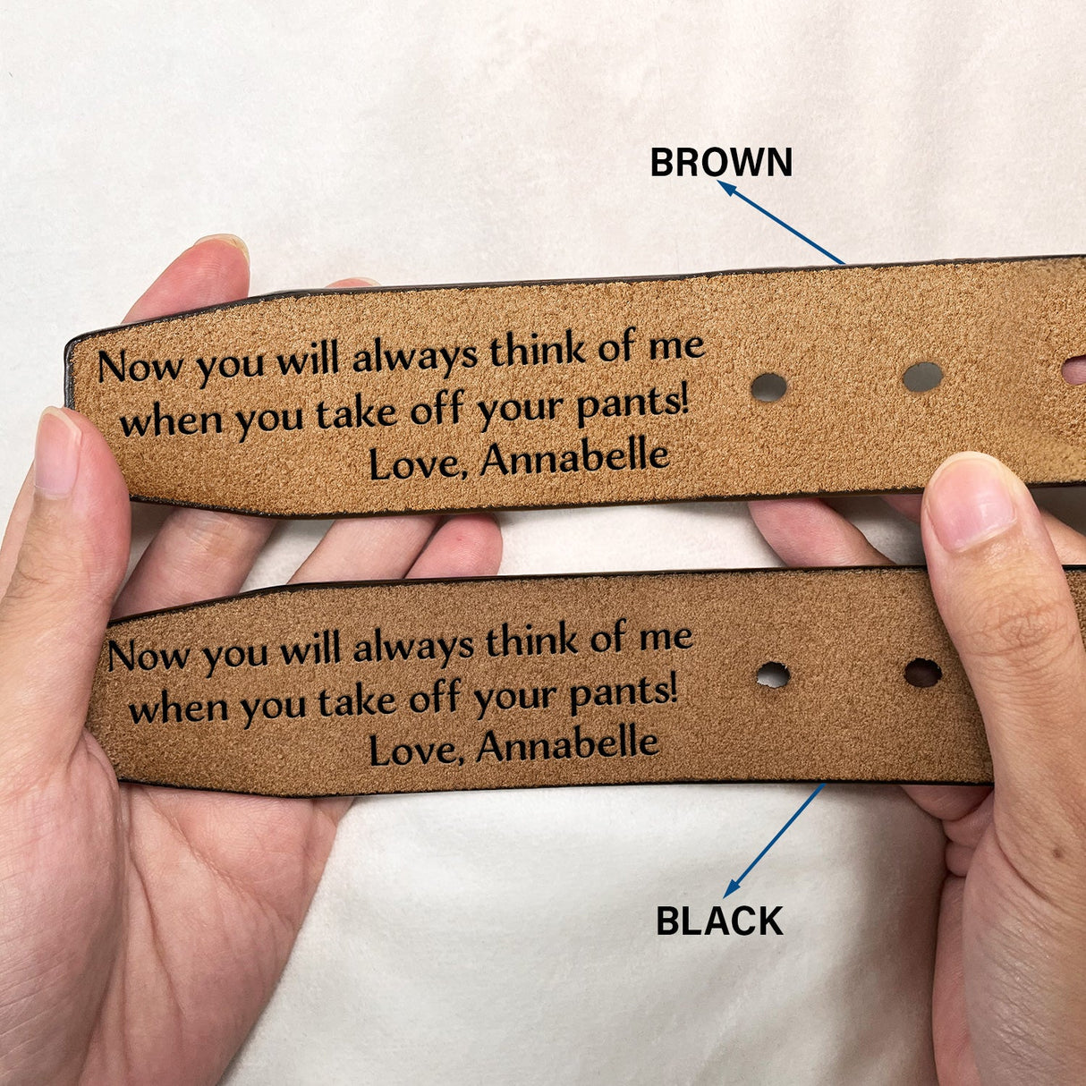 You Will Always Think Of Me - Gift For Husband, Boyfriend, Dad, Father, Couples - Personalized Engraved Leather Belt