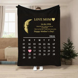 Mother's Day Gift Custom Moon Phase Blanket With Calendar Gift For Mom