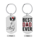 Best Dad Ever - Personalised 3 Names Holding Hands Keychain Custom Family Keychain Father's Day Gifts