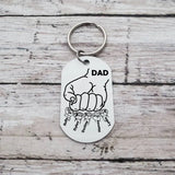 Dad Fist Bump Personalised Photo Keychain Engrave 5 Names Father's Day Gifts