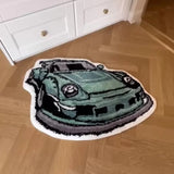 Custom Vintage Car Tufted Slip Rug, Home Decor Rug