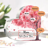 Personalized 1-10 Names and Text Pink Family Tree Family Acrylic Decorative Desk Decoration for Mother