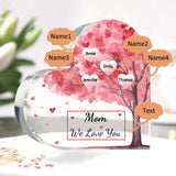 Personalized 1-10 Names and Text Pink Family Tree Family Acrylic Decorative Desk Decoration for Mother