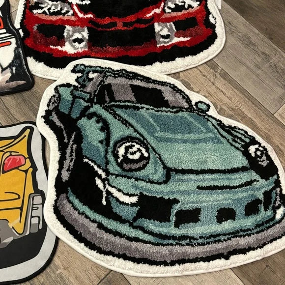 Custom Vintage Car Tufted Slip Rug, Home Decor Rug