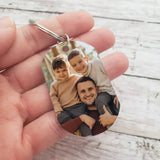 Dad Fist Bump Personalised Photo Keychain Engrave 5 Names Father's Day Gifts