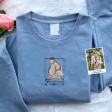 Mother's Day Gift Custom Embroidered Sweatshirt with Portrait and Music Player Hoodie