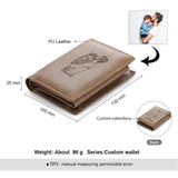 Personalized Photo Wallet Leather Purse for Men Engraved Picture Wallet Large Capacity PU Leather Anniversary Gift for Dad for Him