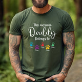 This Awesome Daddy Belongs to Shirt, Personalized Dad Shirt, Custom Dad Shirt, Fathers Day Gifts From Kids, Customized Dad Gifts