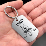 Personalized Custom Dad Keyring,Family Keychain for Dad,Father Fists with Photo Keychain,Family Names,Gifts for Dad, 1st Father's Day Gift