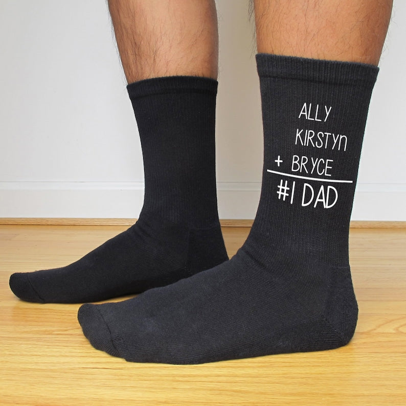 Personalized Socks for Dad for Father's Day, Funny Novelty Socks with Name or Date, Dad Socks Make the Perfect Gift for Dad