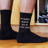 Father's Day Gift, Funny Dad Socks, Cotton Crew Socks Make a Fun Gift for Dad, Grandpa or Stepdad, Gifts for Dad from the Kids