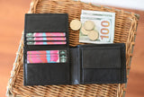 Men's leather wallet - Personalized - Monogrammed - Bifold wallet with coin pocket - Father's day gift - For dad - Husband - Anniversary