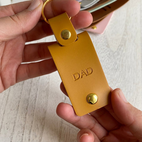 Personalised Daddy Photo Keyring / Vegan Leather Photo Keychain / Father's Day gift for him / Birthday Christmas gift for dad father