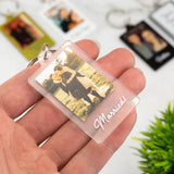 Personalised Photo Keyring Custom Message Keychain Boyfriend Girlfriend Valentines Music Love Birthday Wedding