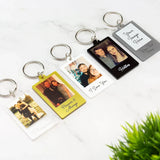 Personalised Photo Keyring Custom Message Keychain Boyfriend Girlfriend Valentines Music Love Birthday Wedding