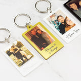 Personalised Photo Keyring Custom Message Keychain Boyfriend Girlfriend Valentines Music Love Birthday Wedding