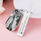 Personalized Photo Keychain, Engraved Picture Keychain, 1st Anniversary Boyfriend Gift, Girlfriend Gift Idea, 10 Years Valentine's Day Gift