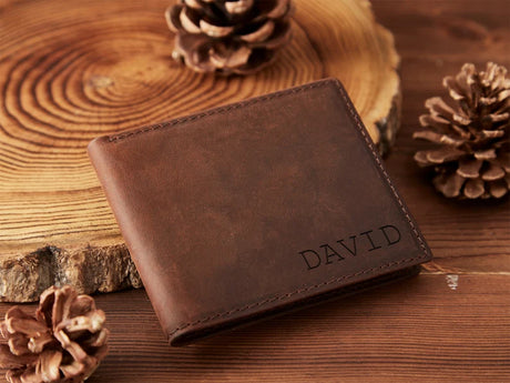 Personalized Wallet Engraved Mens Wallet Leather Wallet Custom Wallet Boyfriend Gift Father Day Gift For Him Mens Gift Anniversary Gift