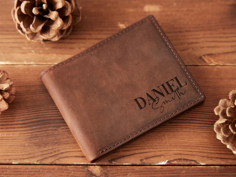 Personalized Wallet Engraved Mens Wallet Leather Wallet Custom Wallet Boyfriend Gift Father Day Gift For Him Mens Gift Anniversary Gift