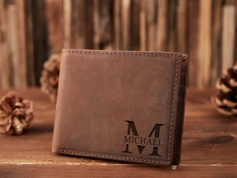 Personalized Wallet Engraved Mens Wallet Leather Wallet Custom Wallet Boyfriend Gift Father Day Gift For Him Mens Gift Anniversary Gift