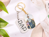 Custom Photo Dad Keychain for Men,The Moment I Became a Daddy Keychain,Engraved Name Family Photo Keyring,Keychain for Dad,Father Day Gift