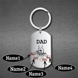 Personalized Custom Dad Keyring,Family Keychain for Dad,Father Fists with Photo Keychain,Family Names,Gifts for Dad, 1st Father's Day Gift