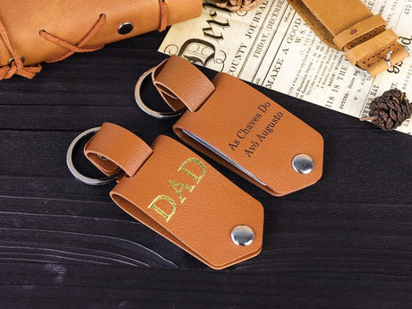 Personalised Dad Leather Photo Keyring,Gift for New Dad, Couples Keychain, Anniversary Gift, Mother's Day Gift,Present Daddy Dada Father