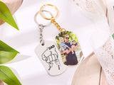 Custom Photo Dad Keychain for Men,The Moment I Became a Daddy Keychain,Engraved Name Family Photo Keyring,Keychain for Dad,Father Day Gift