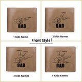 Custom Dad and Kids Name Fist Photo Wallet,PU Leather Wallet,Personalized Father's Day Gifts for Men Husband,Father,New Dad Gift for Him