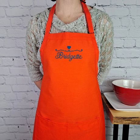 Gift For Nanna Customizable Apron Personalize Name Heart Kitchen Embroidered Apron Gift For Grandma