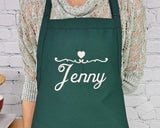 Gift For Nanna Customizable Apron Personalize Name Heart Kitchen Embroidered Apron Gift For Grandma