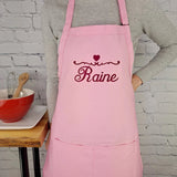 Customizable Apron Personalize Name Heart Kitchen Embroidered Apron Gift For Mother