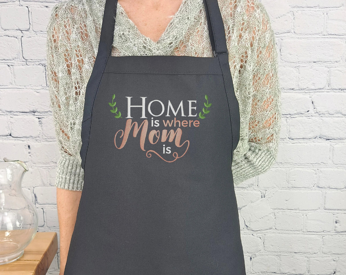 Home Is Where Mom Kitchen Apron Perfect Mothers Day Gift For Her Apron With Pockets