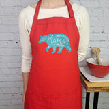 Mama Bear Apron Embroidered Custom Color Mom Kitchen Apron With Pockets And Adjustable Neck Durable Material Perfect Mothers Day Gift