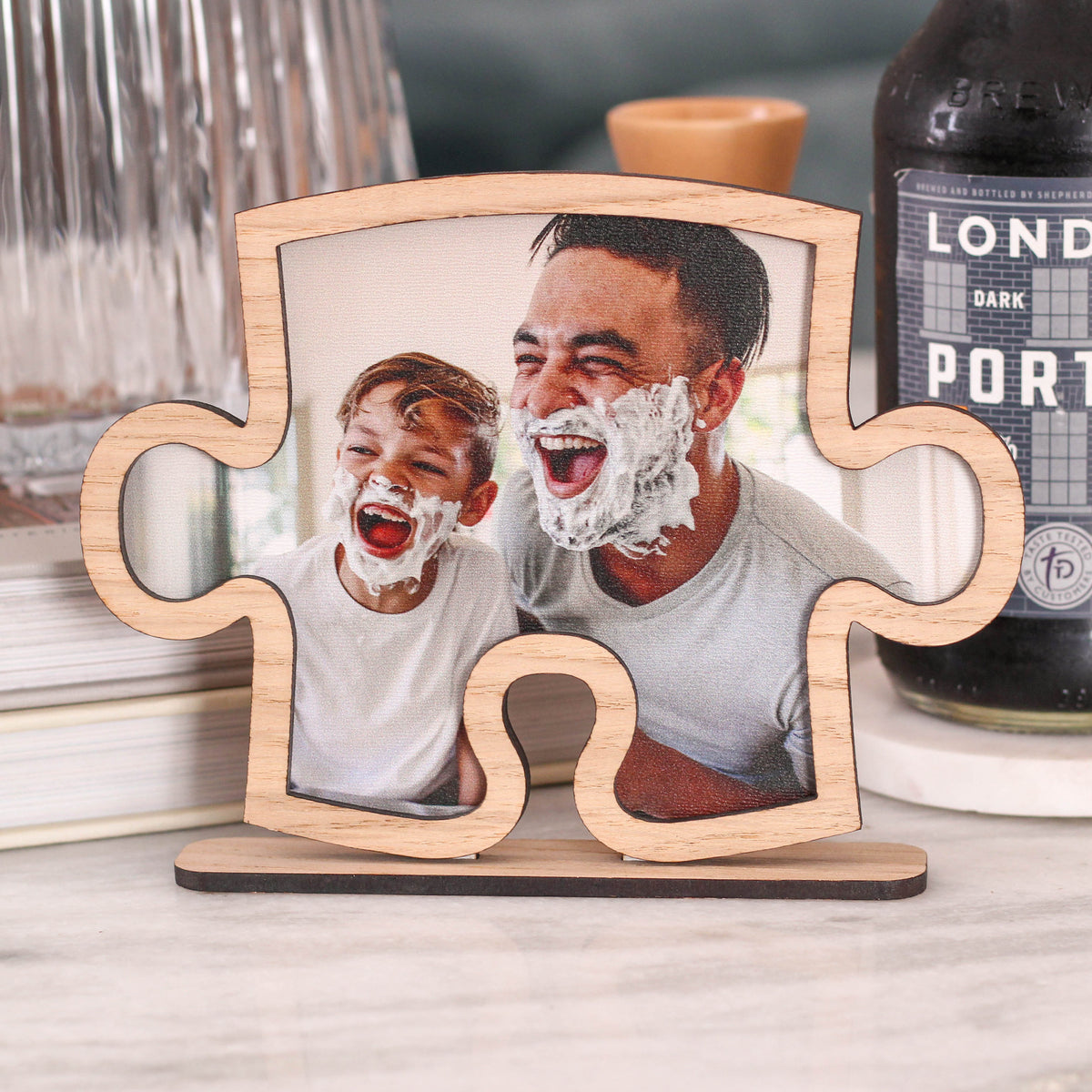 Father's Day Gift, Personalized Photo Frame, Custom Father's Day Puzzle Frame