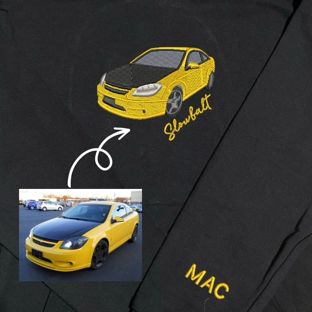 Custom Embroidered Car Hoodie, The Perfect Gift for Car Lovers - a Personalized Embroidered Sweatshirt, Dad Gift, Gift For Him