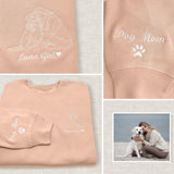 Custom Embroidered Dog Sweatshirt, Embroidered Pet Sweatshirt, Embroidery Dog Face Hoodie, Custom Sweatshirt From Dog Mom Photo, Dog Hoodies