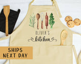 Personalized Apron for Women, Custom Mother's Day Gift, Kitchen Apron for Mother Custom Kitchen Apron For Mom