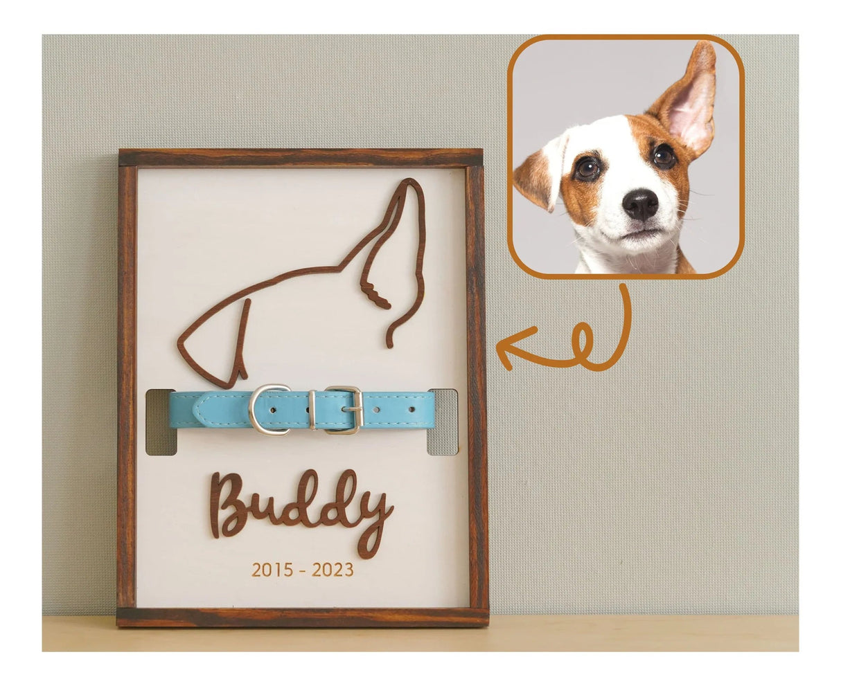 Gifts For Dog Mom Personalized Pet Memorial Collar Frame Gift For Pet Lover