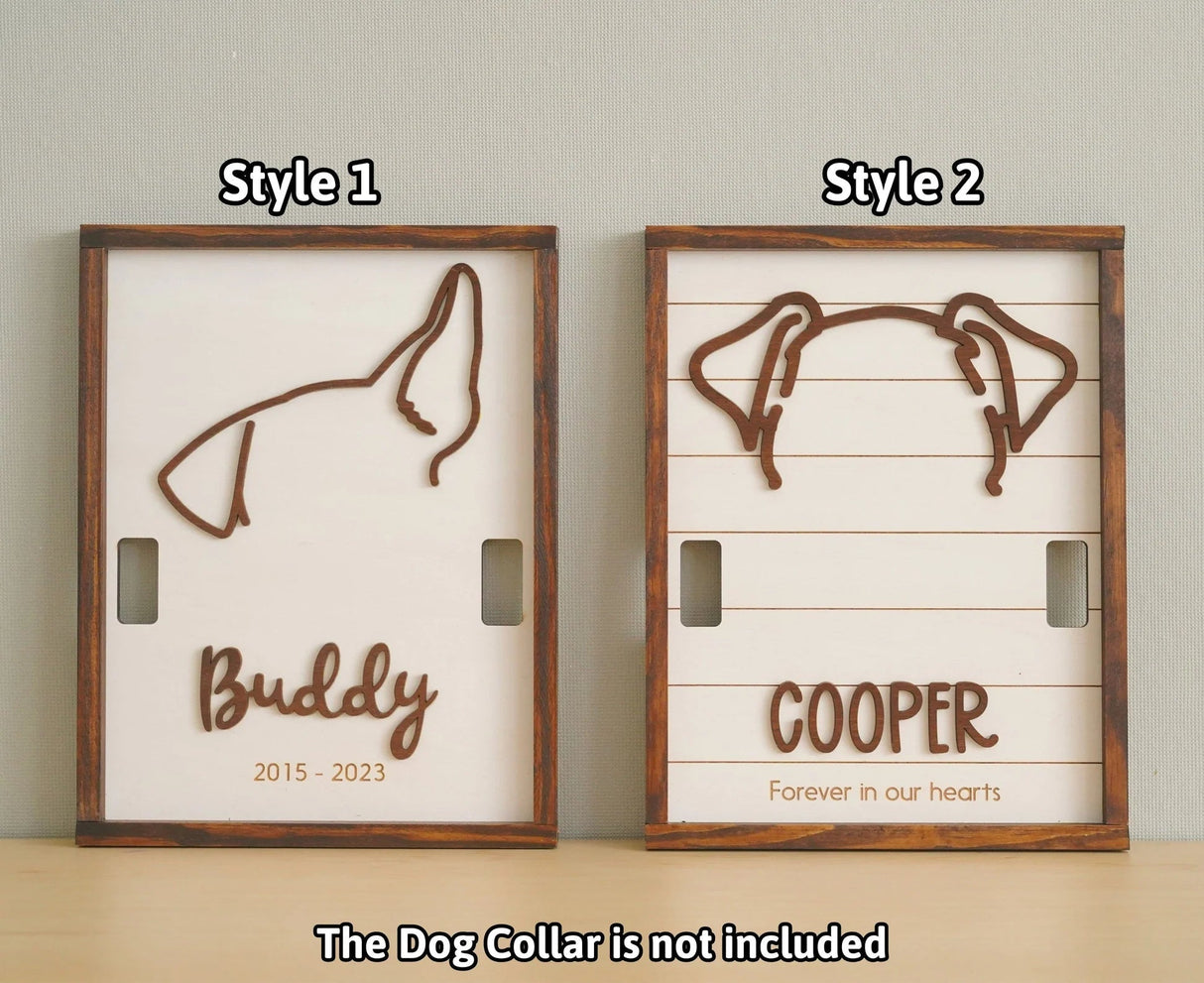 Gifts For Dog Mom Personalized Pet Memorial Collar Frame Gift For Pet Lover