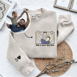 Custom Photo Shirt for Dad, Father's Day Sweatshirt, Personalized Dad Portrait Shirt, Father's Day Gifts, Embroidery Crewneck For Husband