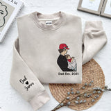 Custom Dad's Photo Embroidered Sweatshirt, Father's Day Sweatshirt, Personalized Dad Portrait Shirt, Fathers Day Gifts, Dad Birthday Gifts