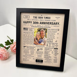 ⭐️Personalized Birthday & Anniversary Newspaper Poster Frame